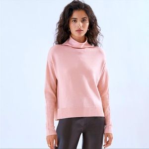 NWOT ARITZIA WILFRED CYPRIE MERINO SWEATER PINK MEDIUM COWL TURTLENECK